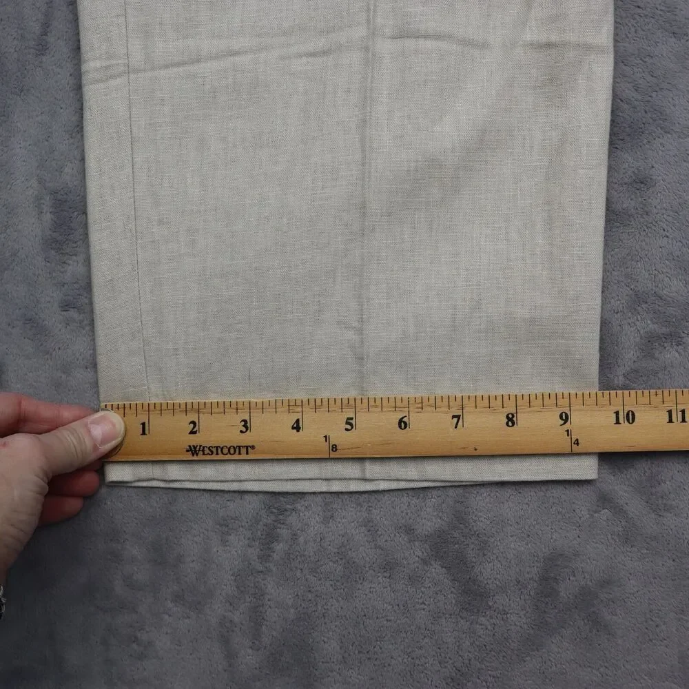 Chispa Pants Mens L 36-38 Beige Linen Blend Drawstring Waist High Rise